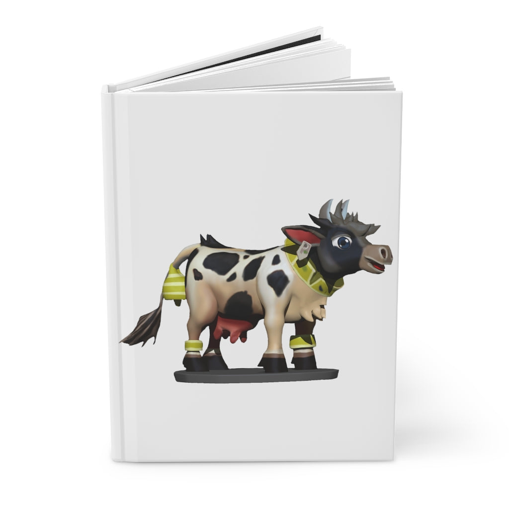 Black Cow Hardcover Journal with matte finish, customizable covers, and lined pages, ideal for personal journaling.