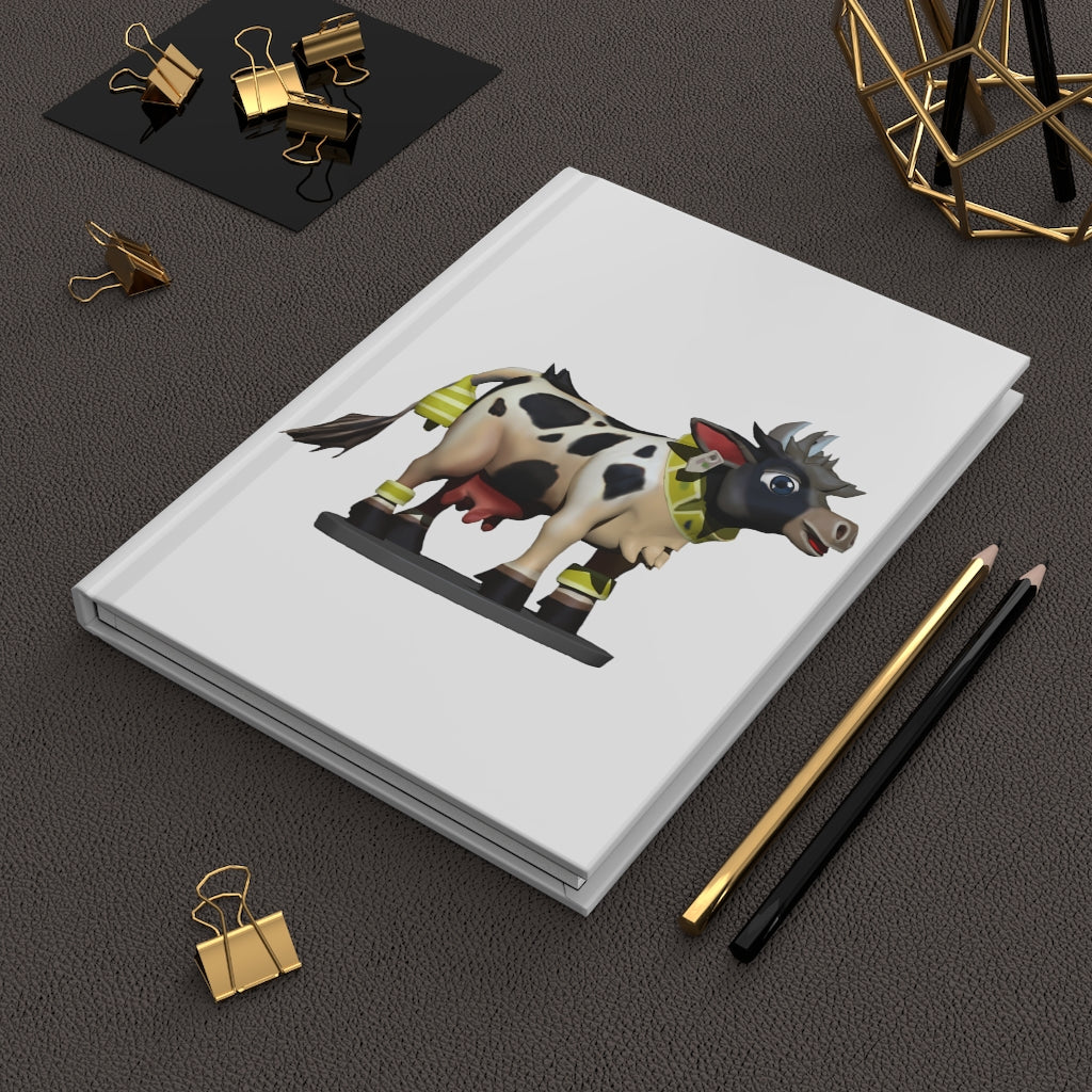 Black Cow Hardcover Journal with matte finish, customizable covers, and lined pages, ideal for personal journaling.