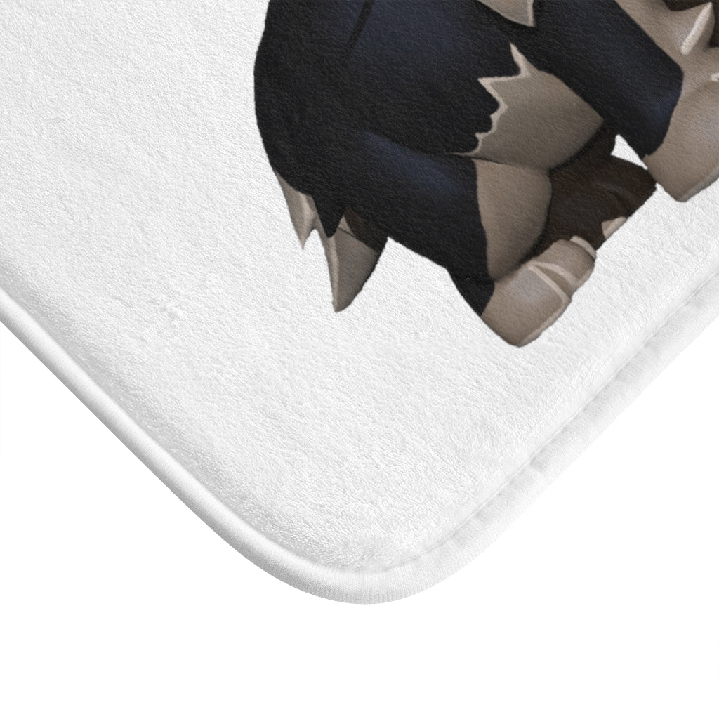 Black Dog Bath Mat with anti-slip backing, stylish design, and durable edges, perfect for enhancing bathroom decor.