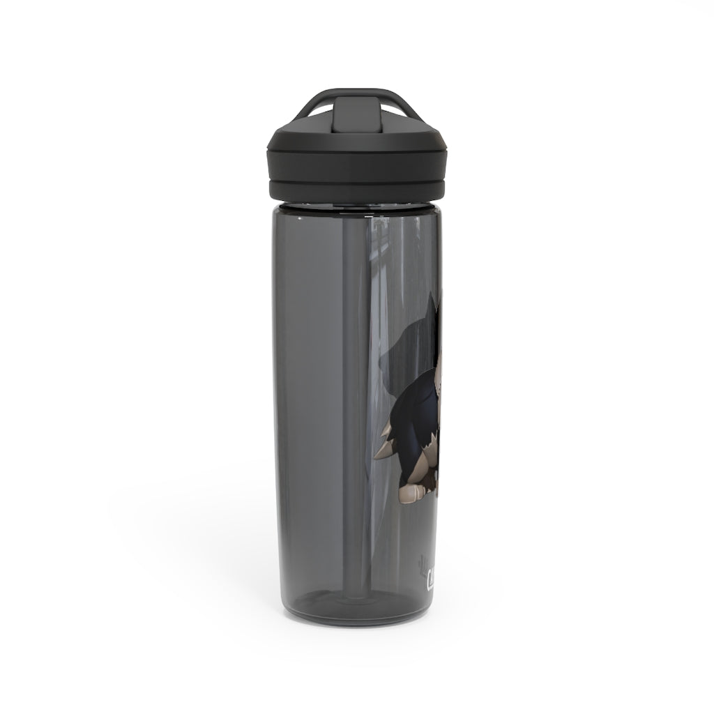Black Dog CamelBak Eddy® Water Bottle in 20oz and 25oz sizes, showcasing its durable Tritan™ material and spill-proof design.
