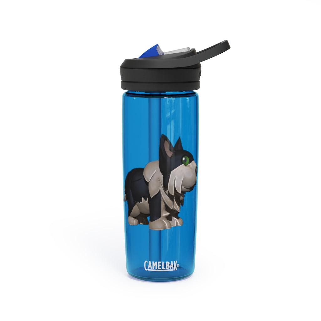 Black Dog CamelBak Eddy® Water Bottle in 20oz and 25oz sizes, showcasing its durable Tritan™ material and spill-proof design.