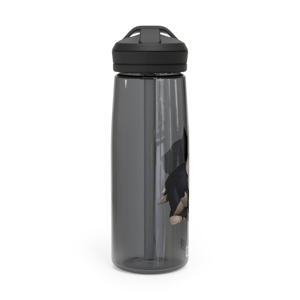 Black Dog CamelBak Eddy® Water Bottle in 20oz and 25oz sizes, showcasing its durable Tritan™ material and spill-proof design.
