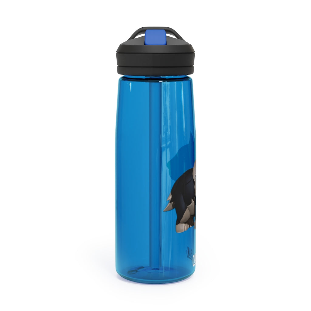 Black Dog CamelBak Eddy® Water Bottle in 20oz and 25oz sizes, showcasing its durable Tritan™ material and spill-proof design.