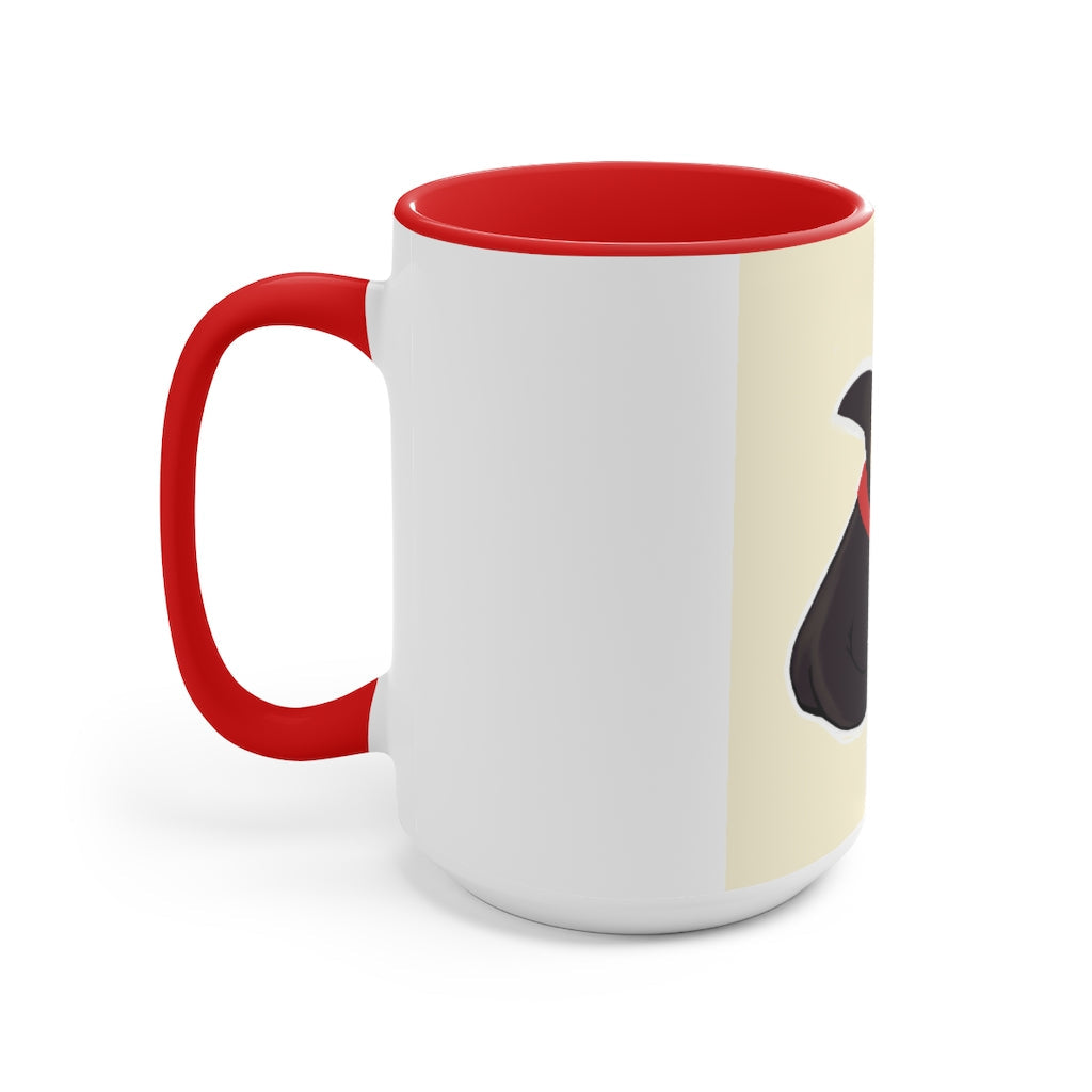 A stylish Black Kitty Accent Mug featuring a white exterior and a colored interior, perfect for cat lovers.