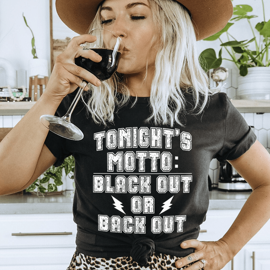 Black Out Or Back Out Tee featuring unique digital prints on soft Ring-Spun Cotton fabric.