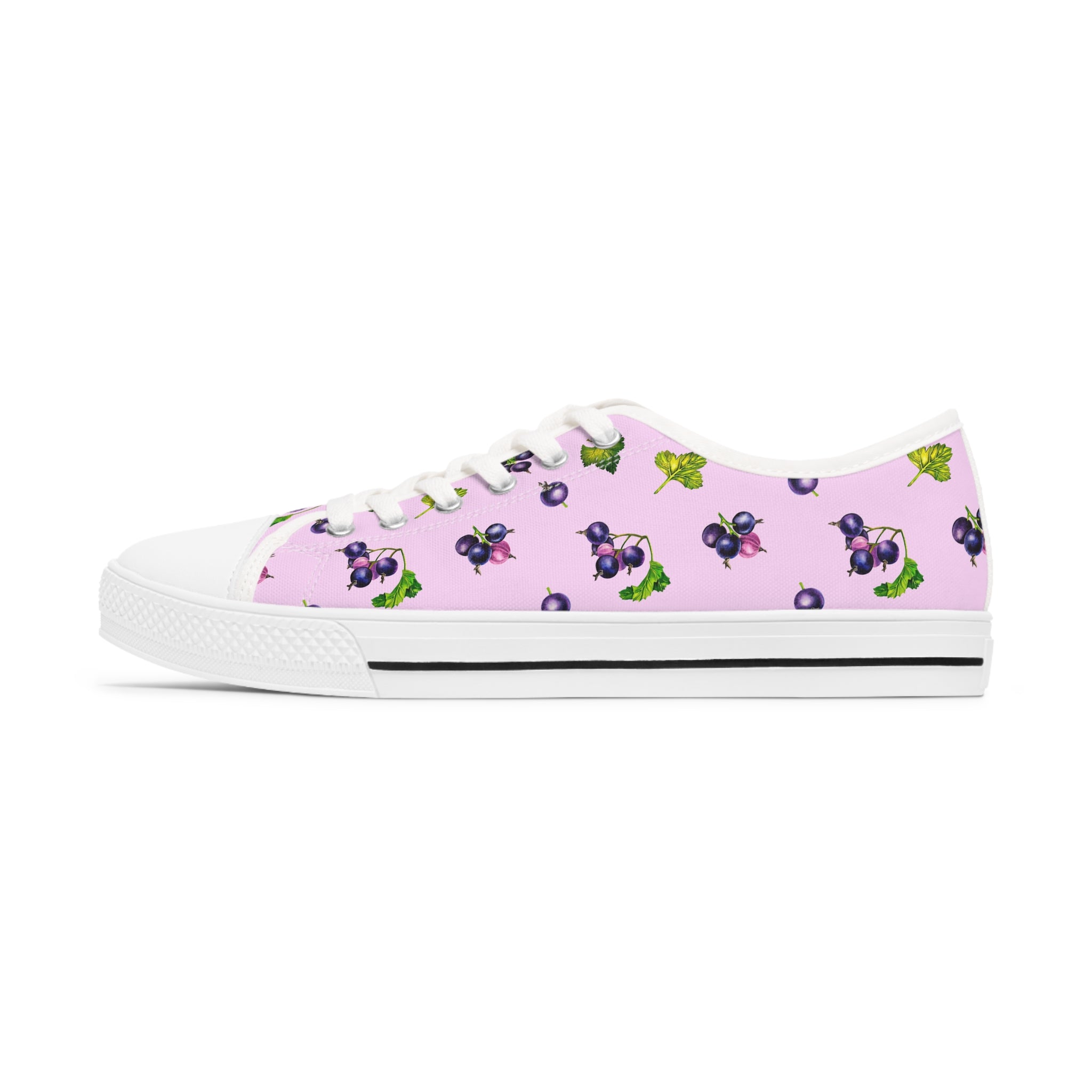 Blackcurrant Women's Low Top Sneakers featuring breathable canvas, memory foam insoles, and customizable designs.