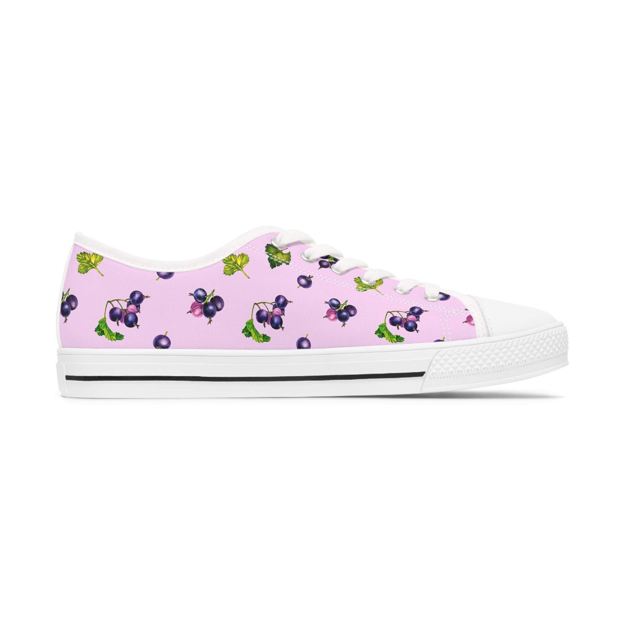 Blackcurrant Women's Low Top Sneakers featuring breathable canvas, memory foam insoles, and customizable designs.