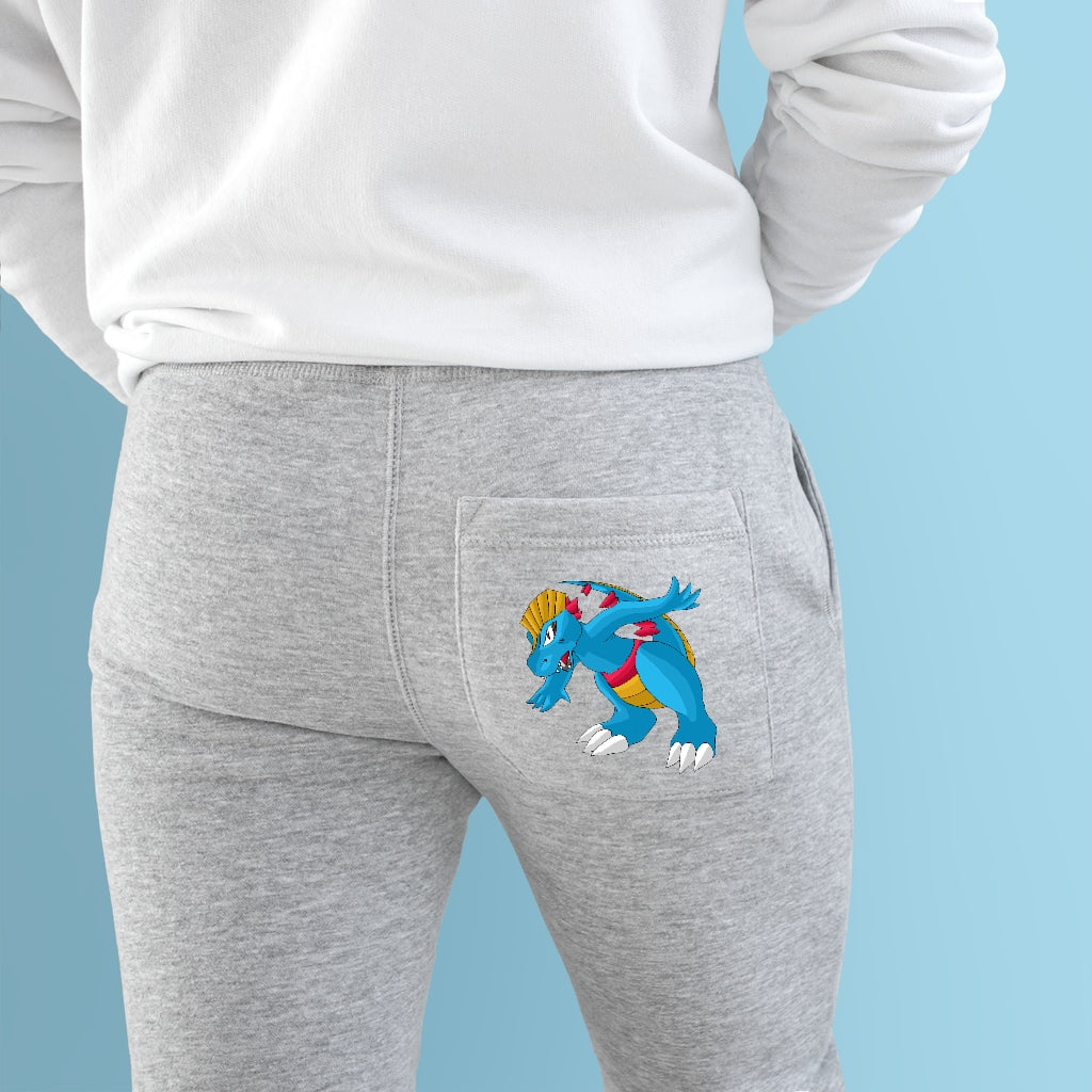 A pair of stylish Blastdile Premium Fleece Joggers featuring a customizable back pocket and two side pockets, made from soft fleece fabric.