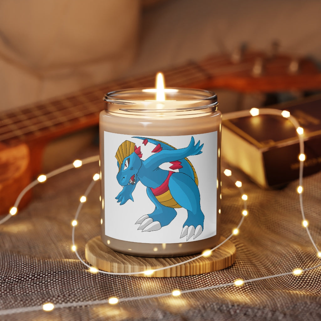 Blastdile Scented Candle in a glass container, featuring a warm Cinnamon Stick and Vanilla fragrance, hand-poured with vegan soy coconut wax.