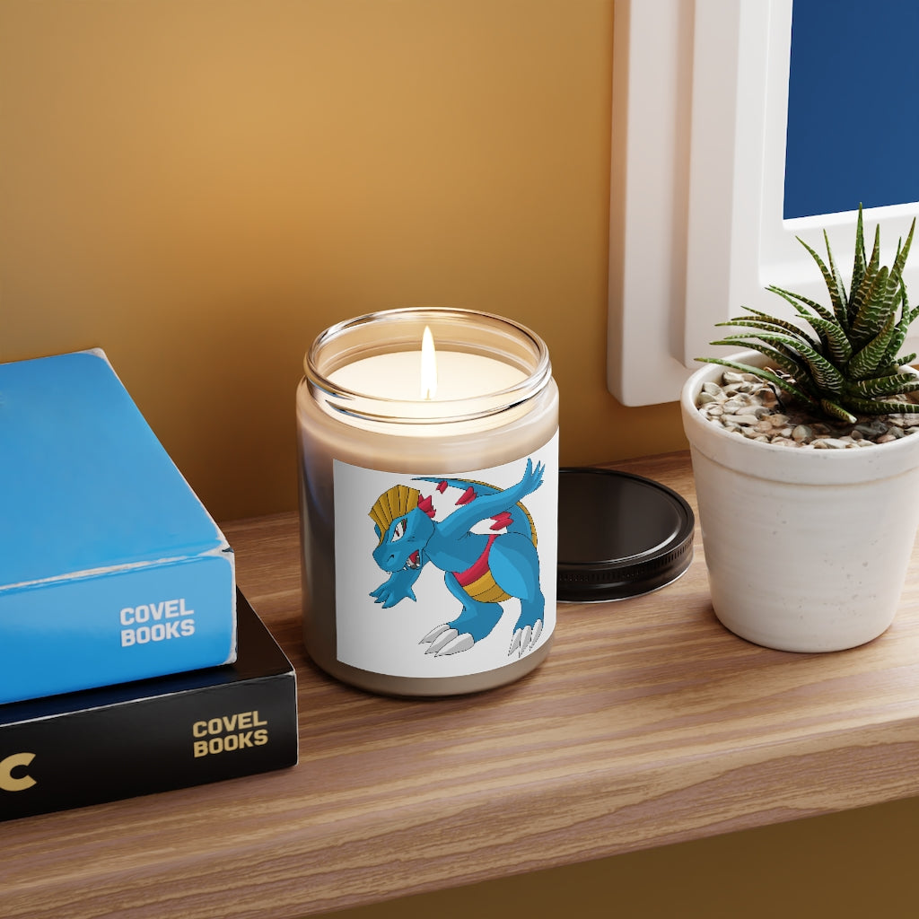 Blastdile Scented Candle in a glass container, featuring a warm Cinnamon Stick and Vanilla fragrance, hand-poured with vegan soy coconut wax.