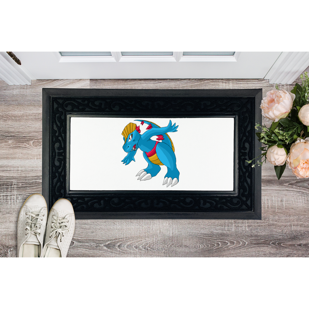 Blastdile Sublimation Heavy Duty Door Mat featuring a removable printable fabric center and a stylish brush border, designed for durability and customization.