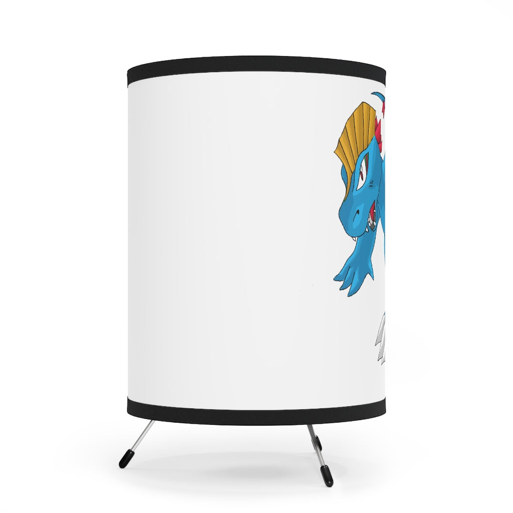 Blastdile Tripod Lamp featuring a galvanized steel base and custom high-resolution printed shade, ideal for home decor.