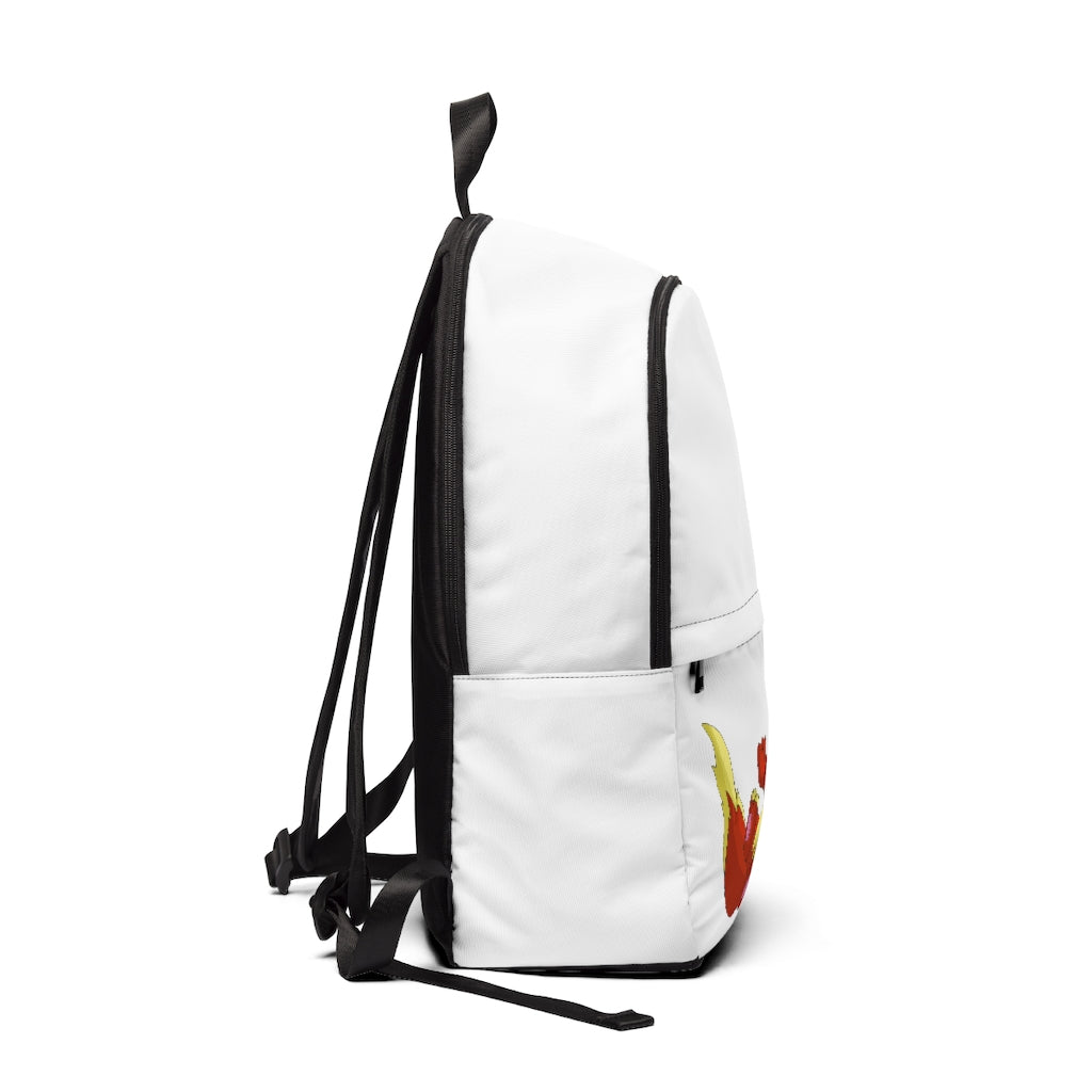Blazeon Unisex Fabric Backpack in stylish design, featuring adjustable straps and a padded back panel, perfect for school and outdoor use.
