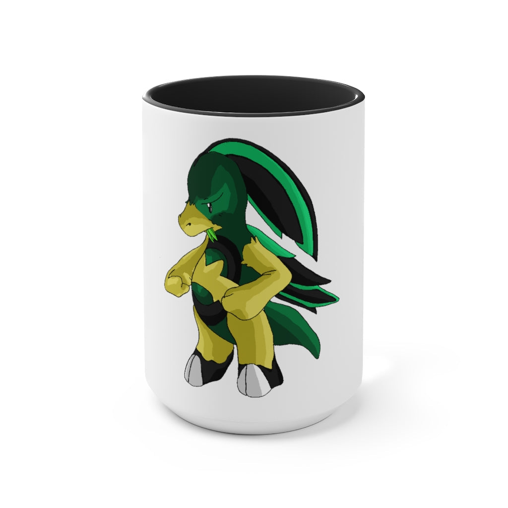 Bliblax Accent Mug featuring a two-tone design with a white exterior and colored interior, available in red, pink, and black options.