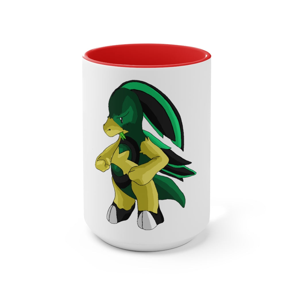 Bliblax Accent Mug featuring a two-tone design with a white exterior and colored interior, available in red, pink, and black options.