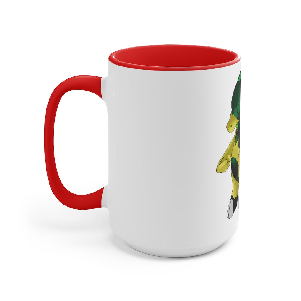 Bliblax Accent Mug featuring a two-tone design with a white exterior and colored interior, available in red, pink, and black options.
