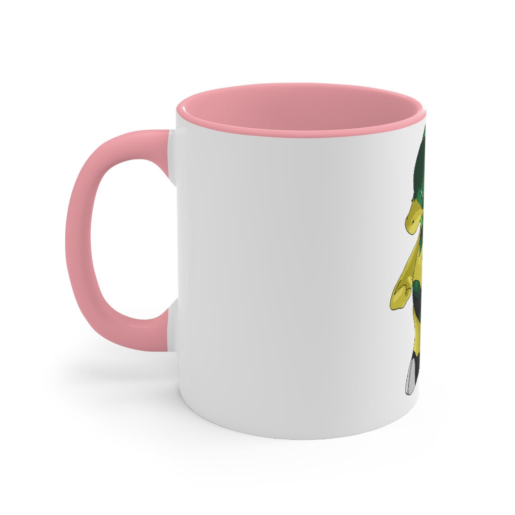 Bliblax Accent Mug featuring a two-tone design with a white exterior and colored interior, available in red, pink, and black options.