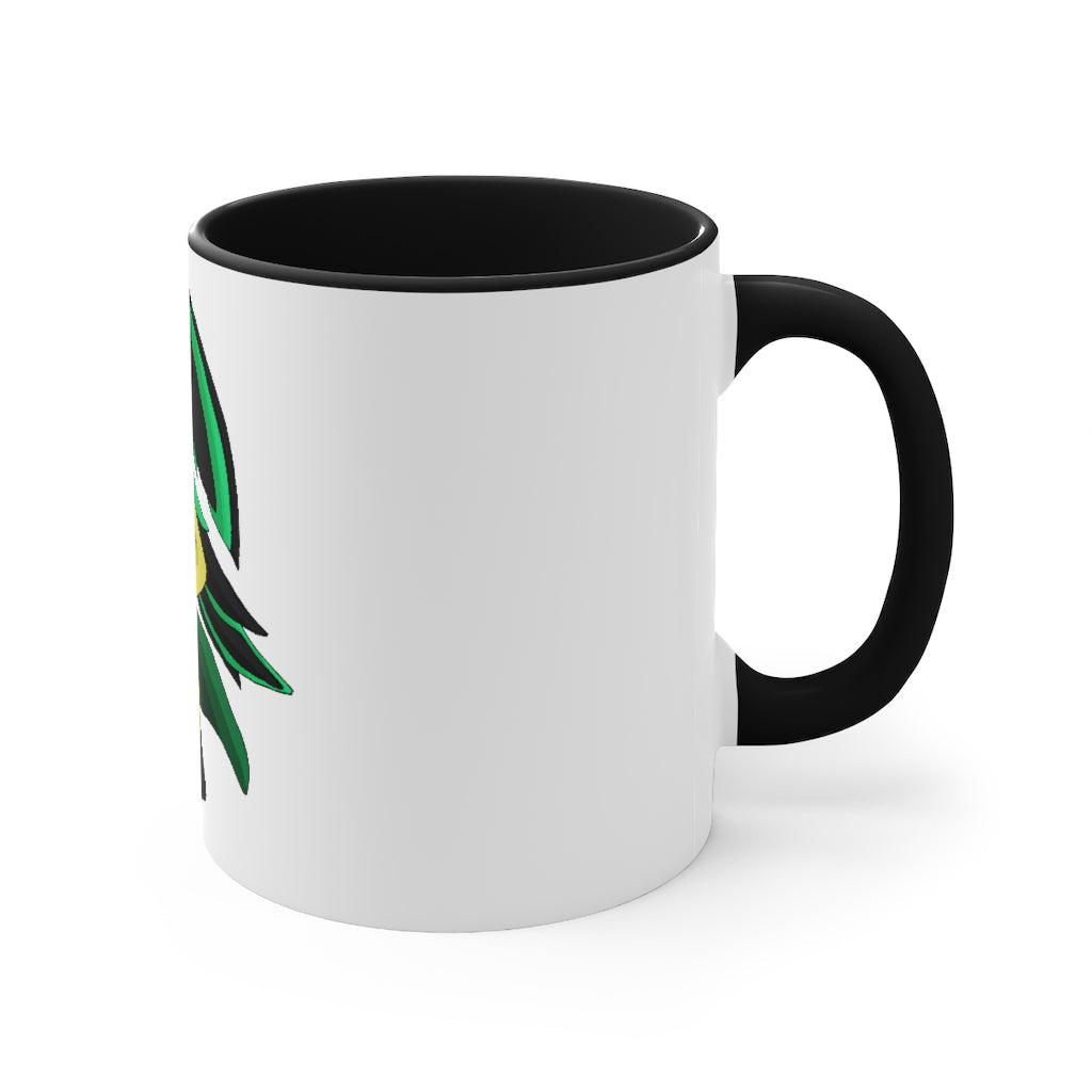Bliblax Accent Mug featuring a two-tone design with a white exterior and colored interior, available in red, pink, and black options.