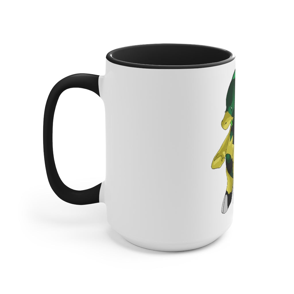 Bliblax Accent Mug featuring a two-tone design with a white exterior and colored interior, available in red, pink, and black options.