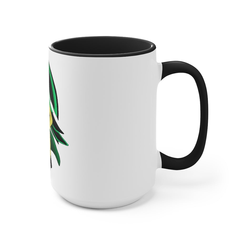 Bliblax Accent Mug featuring a two-tone design with a white exterior and colored interior, available in red, pink, and black options.