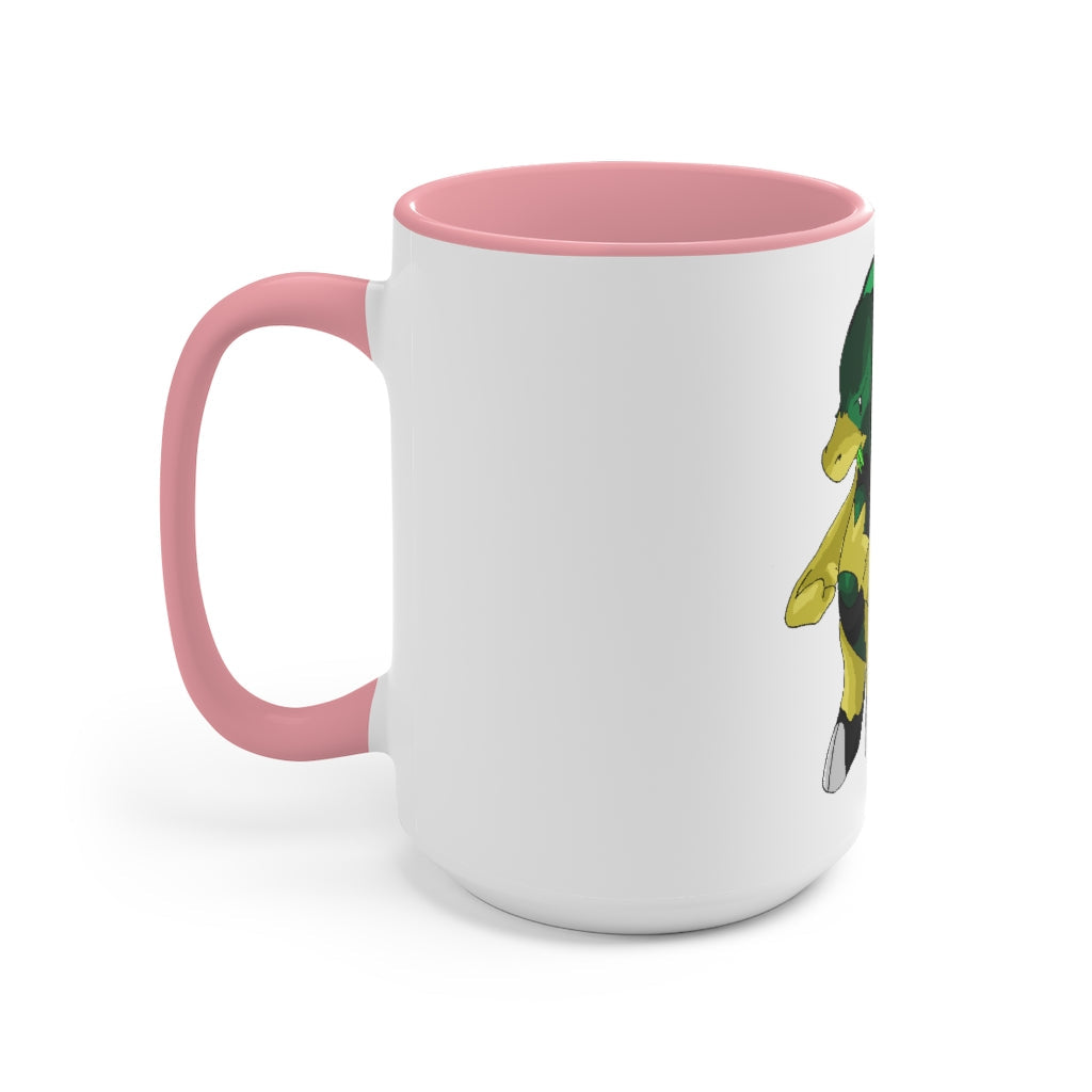 Bliblax Accent Mug featuring a two-tone design with a white exterior and colored interior, available in red, pink, and black options.