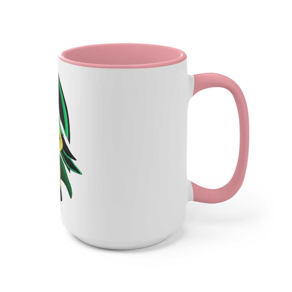 Bliblax Accent Mug featuring a two-tone design with a white exterior and colored interior, available in red, pink, and black options.