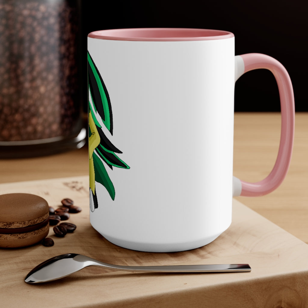 Bliblax Accent Mug featuring a two-tone design with a white exterior and colored interior, available in red, pink, and black options.