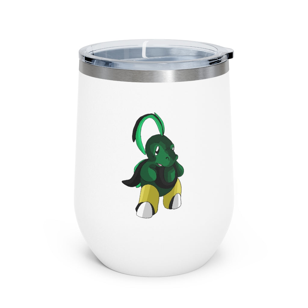 Bliscor 12oz Insulated Wine Tumbler with clear lid, showcasing a sleek stainless steel design.