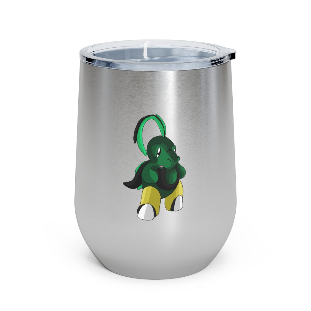 Bliscor 12oz Insulated Wine Tumbler with clear lid, showcasing a sleek stainless steel design.