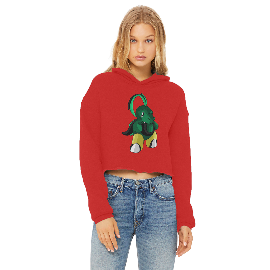 Bliscor Ladies Cropped Raw Edge Hoodie in various colors, showcasing its stylish cropped design and soft fabric.