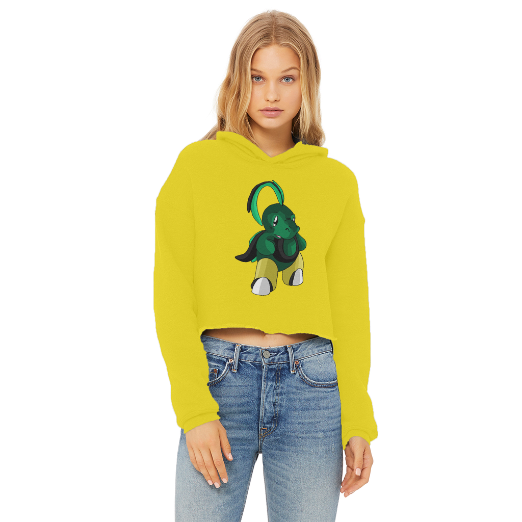 Bliscor Ladies Cropped Raw Edge Hoodie in various colors, showcasing its stylish cropped design and soft fabric.