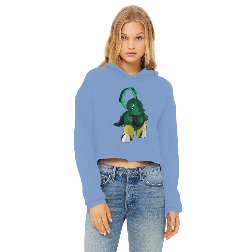 Bliscor Ladies Cropped Raw Edge Hoodie in various colors, showcasing its stylish cropped design and soft fabric.