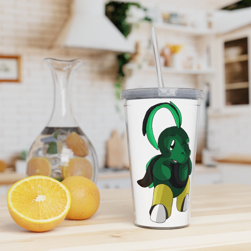 Bliscor Plastic Tumbler with Straw, featuring a customizable design and double wall insulation, perfect for drinks at events.