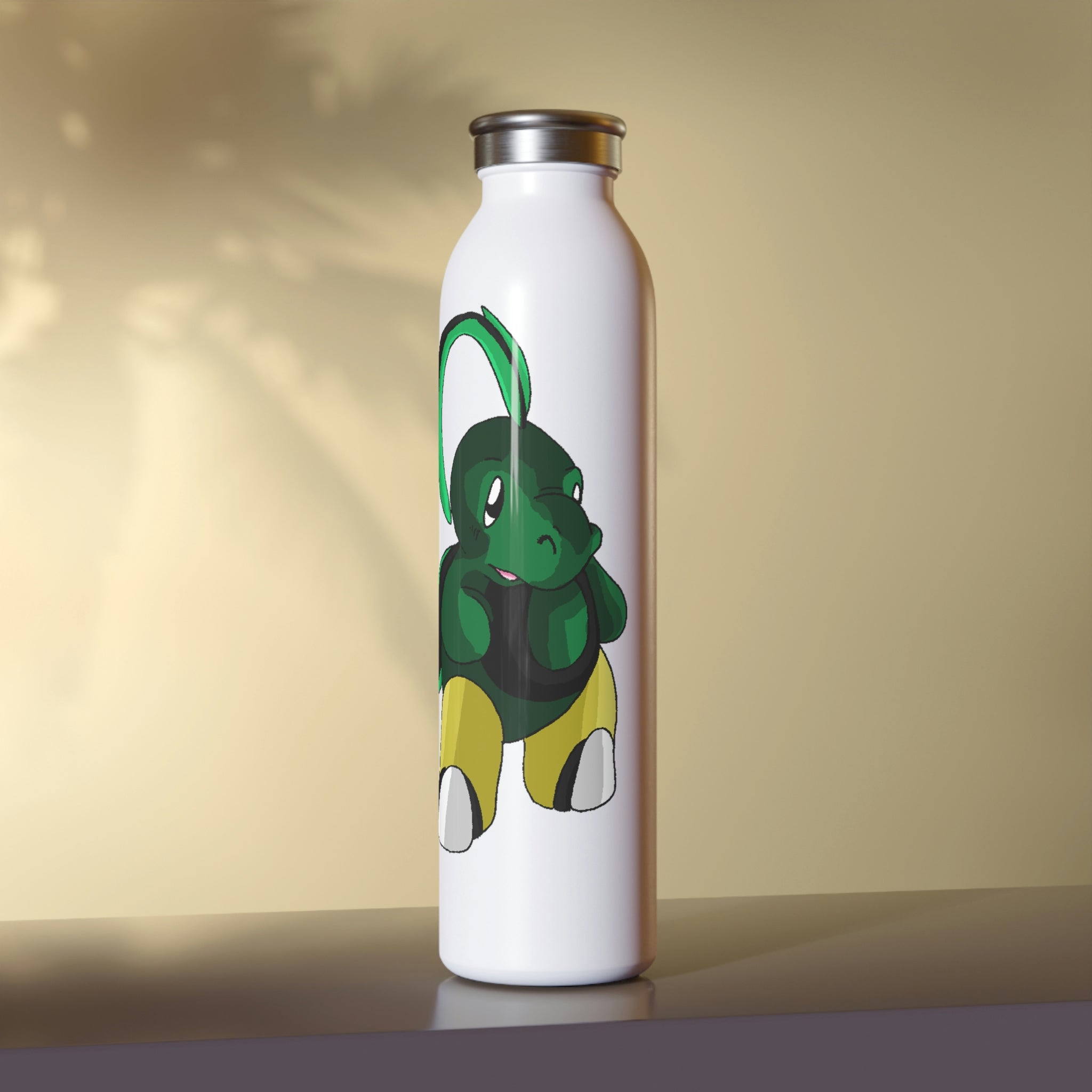 Bliscor Slim Water Bottle in matte finish with stylish lid, showcasing its 20oz capacity and customizable design.