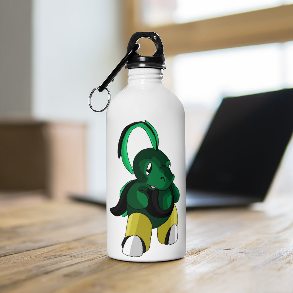 Bliscor Stainless Steel Water Bottle with a plastic screw top and carabiner, showcasing its stylish design and lightweight construction.
