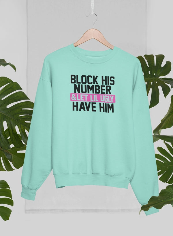 Block His Numbe Sweat Shirt featuring a unique design by top artists, made from a warm cotton/poly fleece blend.