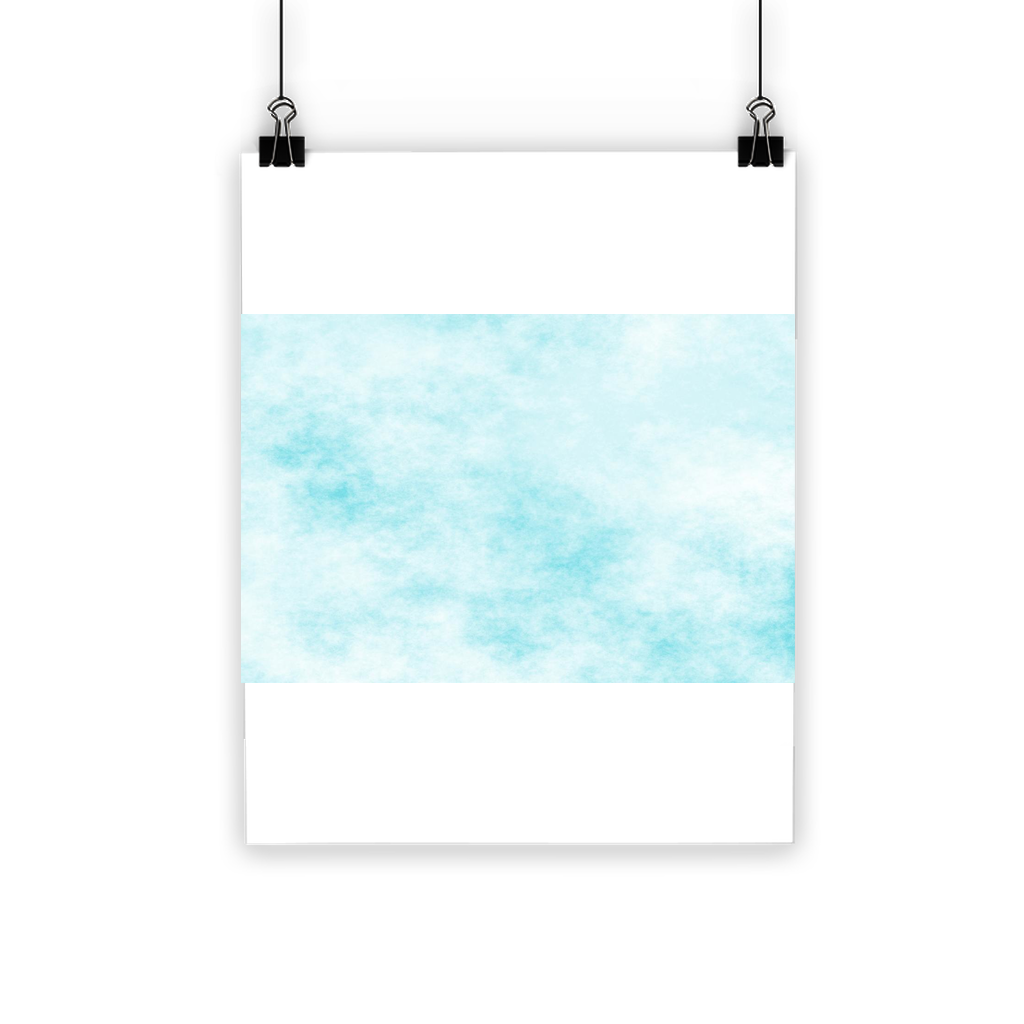 Blue Clouds Classic Poster featuring vibrant blue hues and cloud imagery on semi-gloss paper, perfect for indoor and outdoor display.