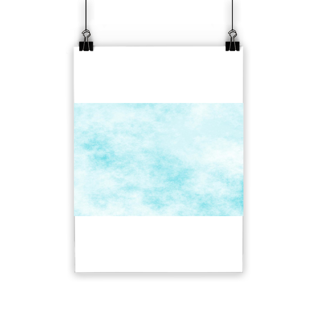 Blue Clouds Classic Poster featuring vibrant blue hues and cloud imagery on semi-gloss paper, perfect for indoor and outdoor display.