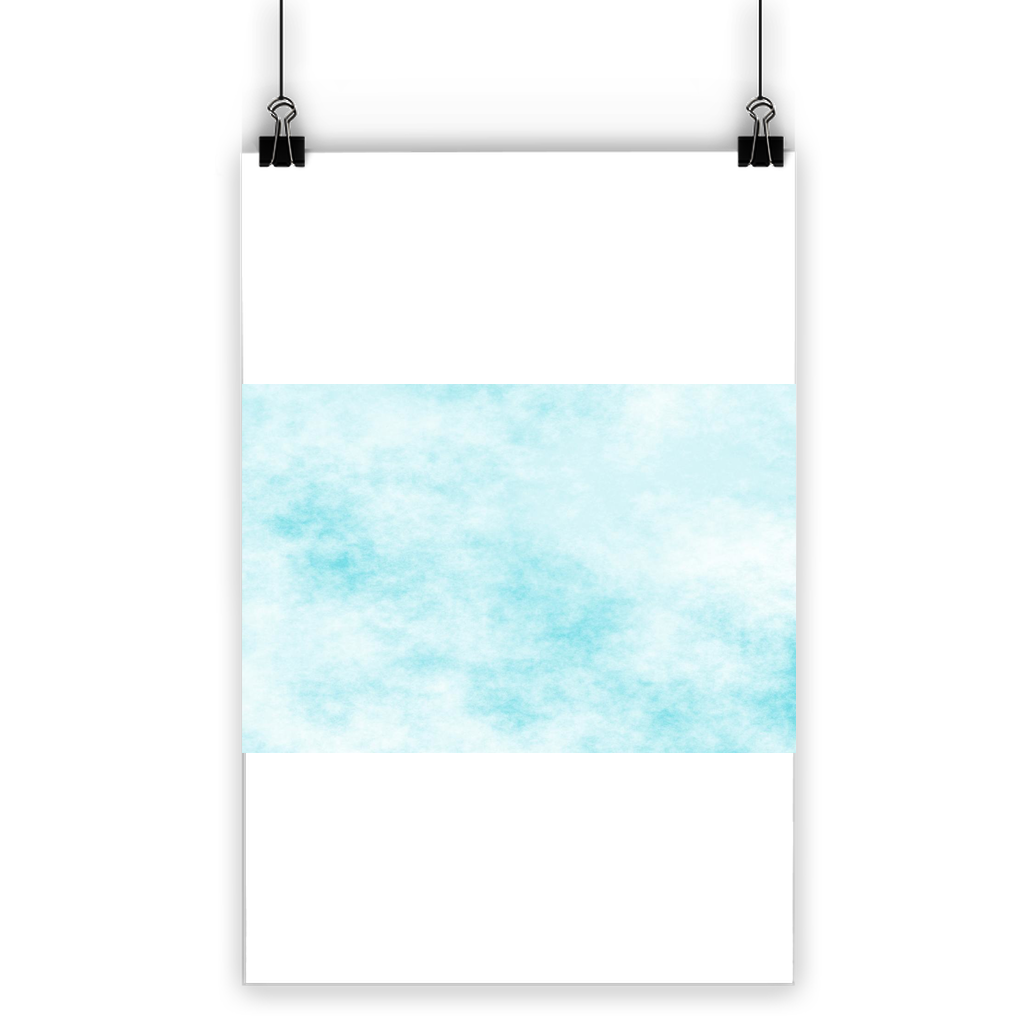 Blue Clouds Classic Poster featuring vibrant blue hues and cloud imagery on semi-gloss paper, perfect for indoor and outdoor display.
