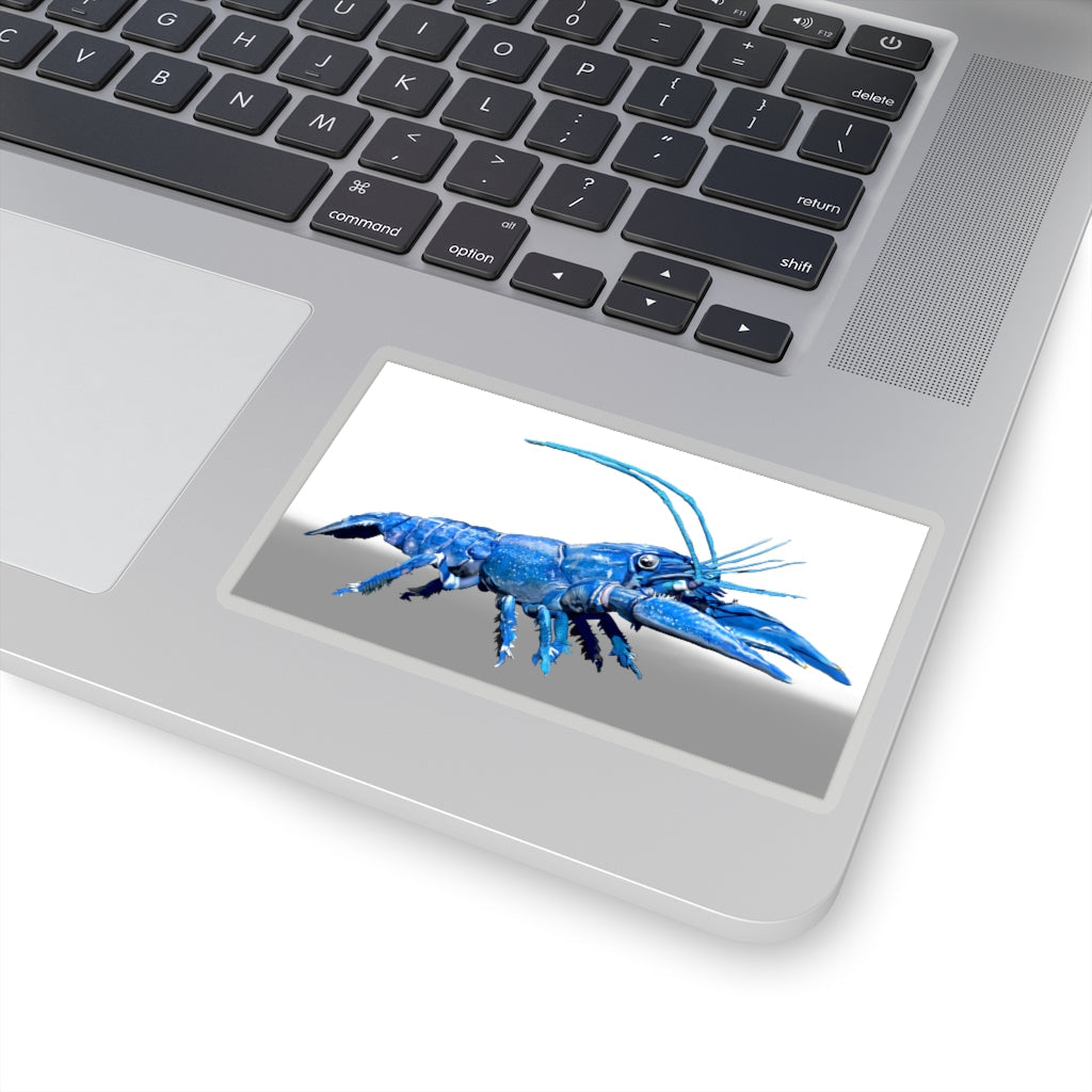 Blue Crawfish Kiss-Cut Stickers showcasing intricate designs and vibrant colors, ideal for indoor decoration.