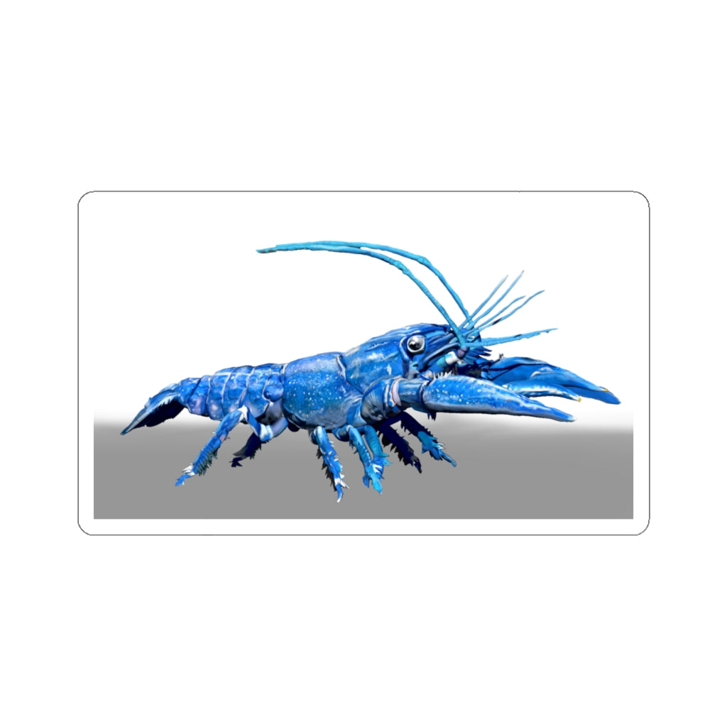 Blue Crawfish Kiss-Cut Stickers showcasing intricate designs and vibrant colors, ideal for indoor decoration.