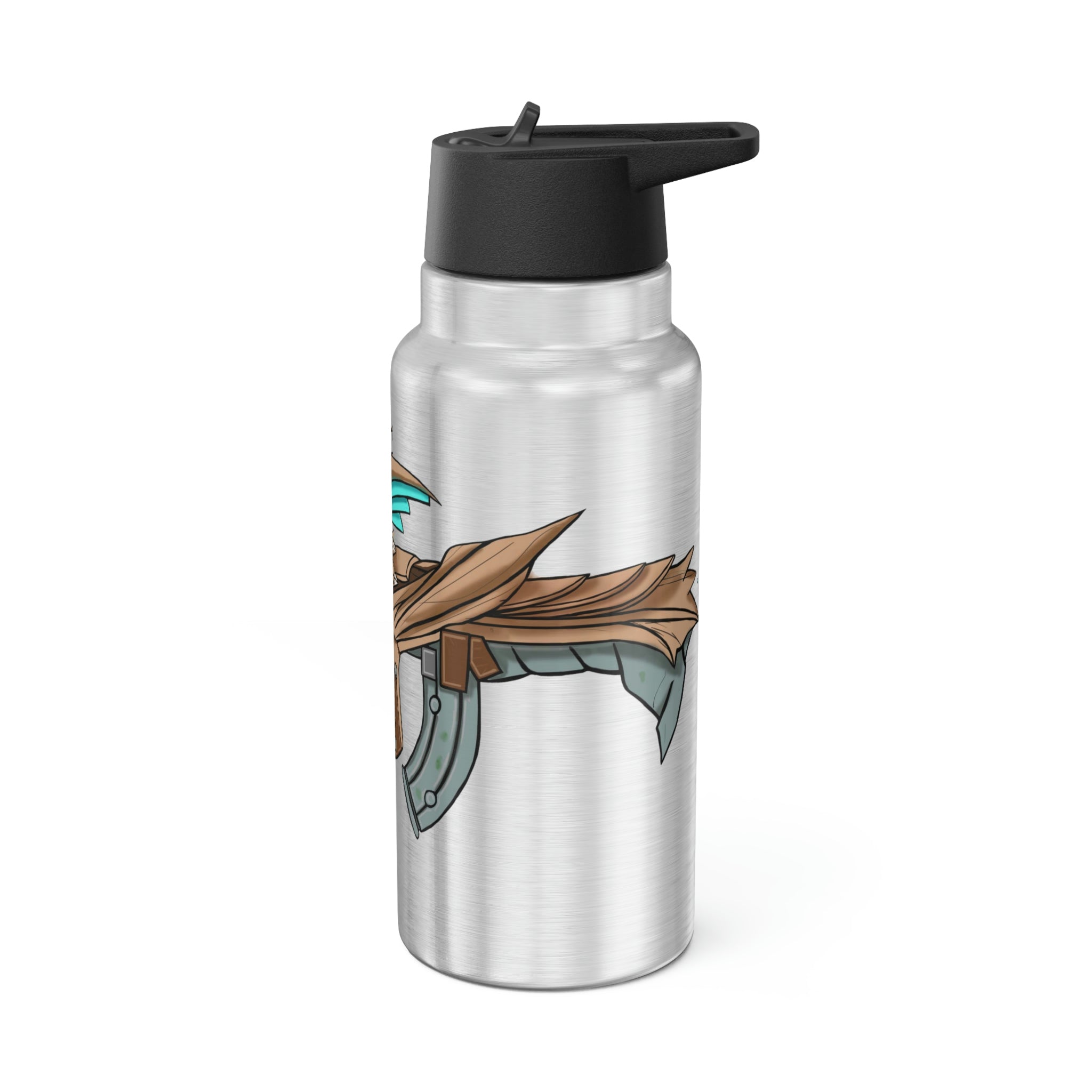 Blue Dragon Weapon Gator Tumbler, 32oz, featuring a stainless steel body and a black plastic cap, ideal for custom designs.
