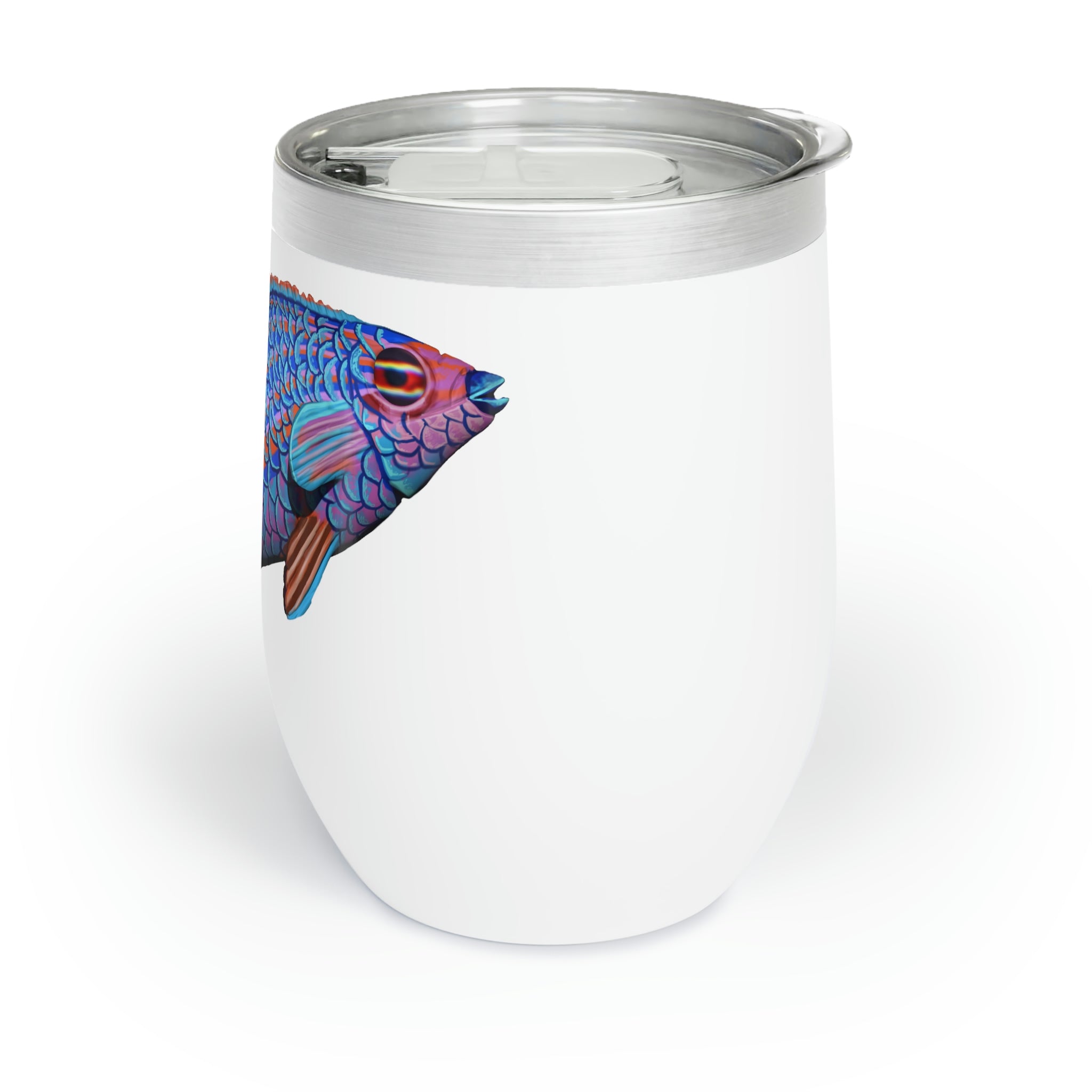 Blue Fish Chill Wine Tumbler in stainless steel with a sleek design, perfect for keeping beverages at the ideal temperature.