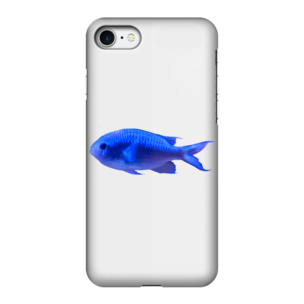 Blue Fish Fully Printed Tough Phone Case featuring vibrant colors and dual-layer protection design.