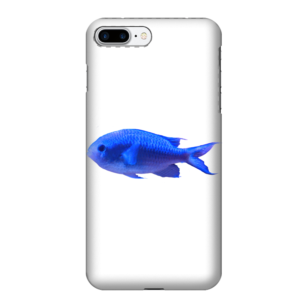 Blue Fish Fully Printed Tough Phone Case featuring vibrant colors and dual-layer protection design.