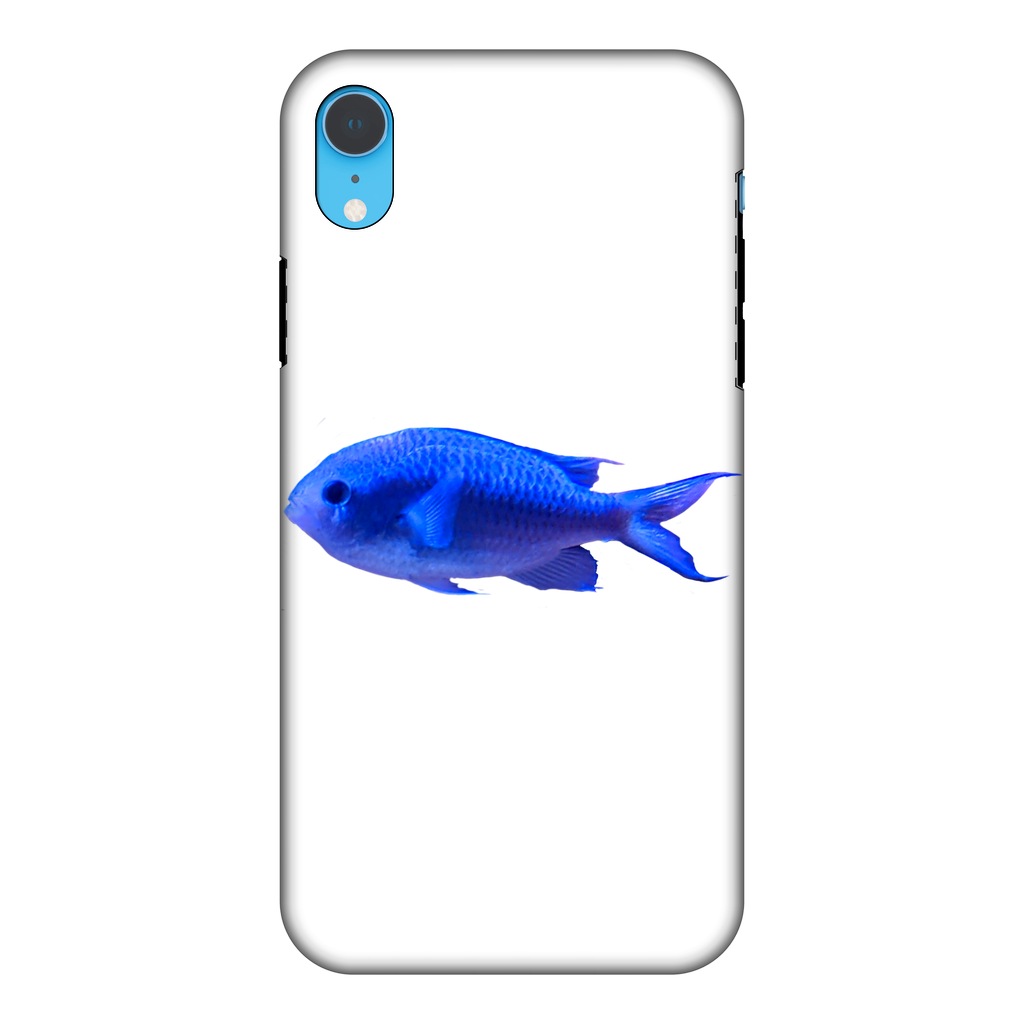 Blue Fish Fully Printed Tough Phone Case featuring vibrant colors and dual-layer protection design.