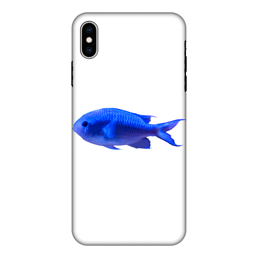 Blue Fish Fully Printed Tough Phone Case featuring vibrant colors and dual-layer protection design.