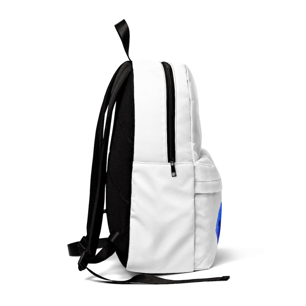 Blue Fish Unisex Classic Backpack in vibrant color, featuring adjustable straps and durable nylon material, perfect for daily use and travel.