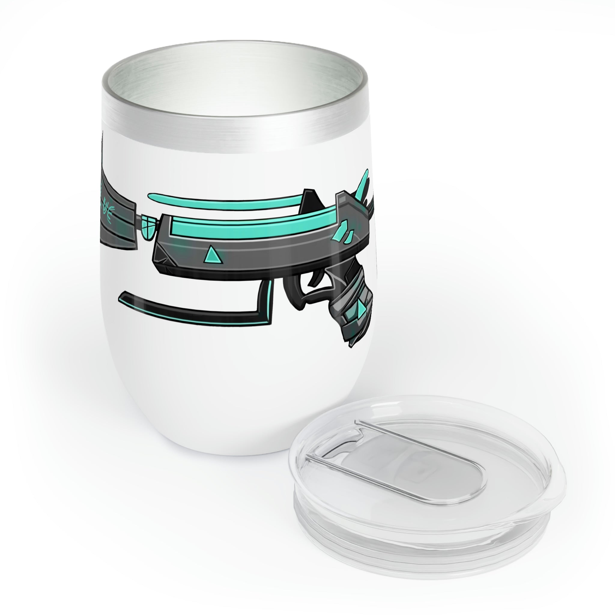 Blue Weapon Chill Wine Tumbler with double-insulated walls and customizable design, perfect for keeping drinks at ideal temperatures.