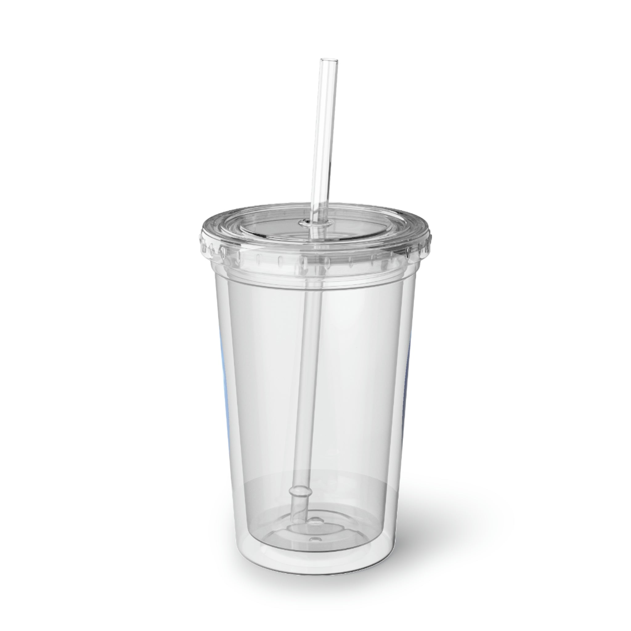 Blueberry Suave Acrylic Cup with double-wall insulation, featuring a vibrant blue color and a reusable straw.